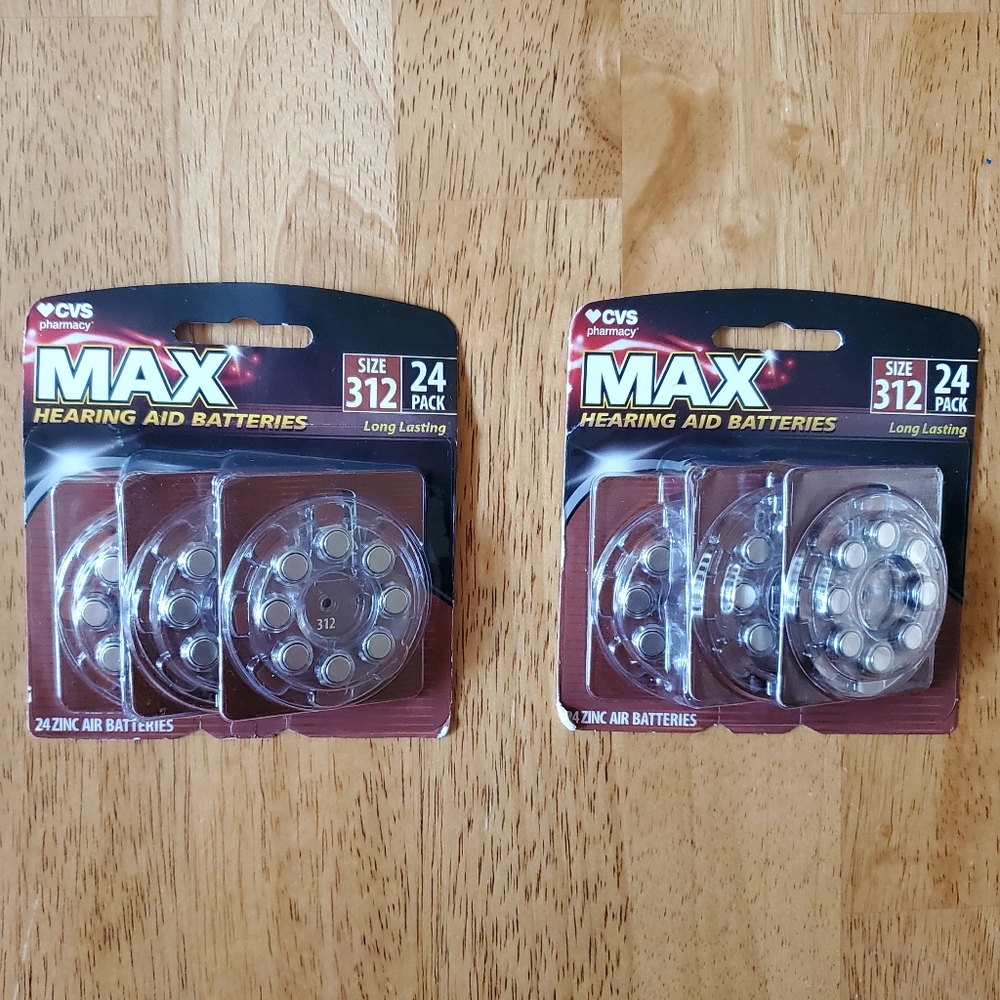 Size 312 Hearing Aid Batteries, two 24-packs
